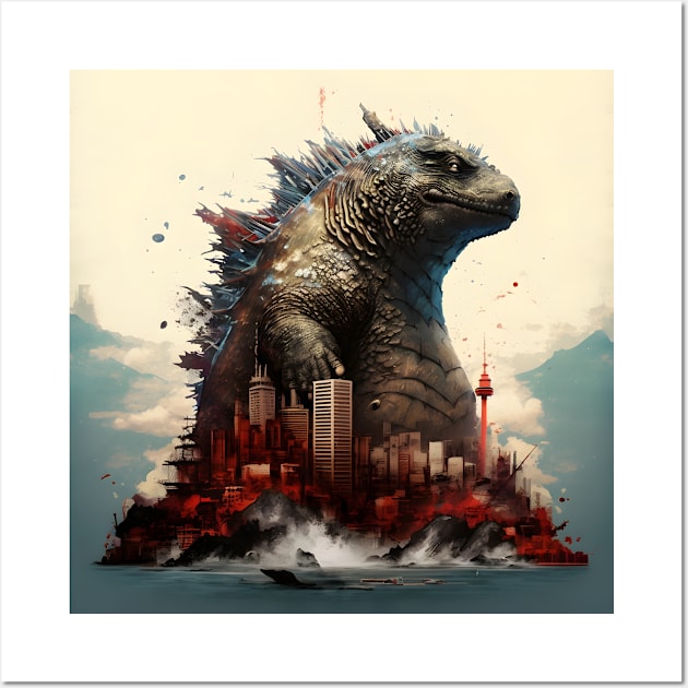 Fat Godzilla Monster Kaiju Wall Art by LetShirtSay